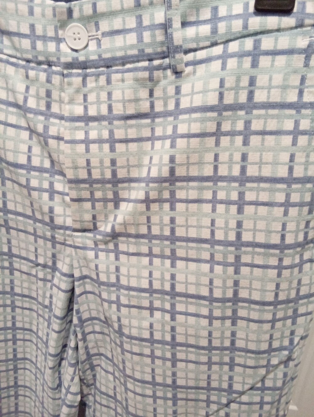 Lisette L Montreal Pastel Blue&White Grid 26" Crop Tummy Control Technology 8&10 - Picture 4 of 13